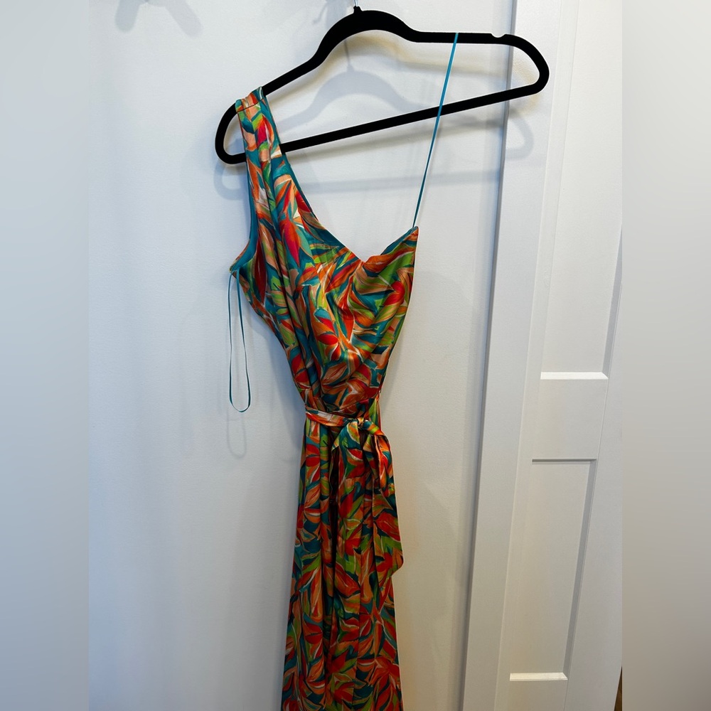 Vibrant Multicolor One-Shoulder Dress